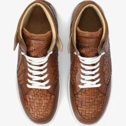 Store TAFT Rapido Brown Leather Sneakers - Brown Woven |