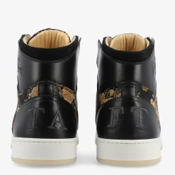 Clearance TAFT Rapido Mens Black Hightop Sneakers - Eden Noir |
