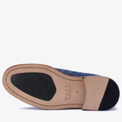 Store TAFT The Fitz Loafer In Blue Check - Blue Loafers |