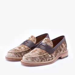 Sale TAFT The Fitz Loafer In Champagne - Velvet Loafers |