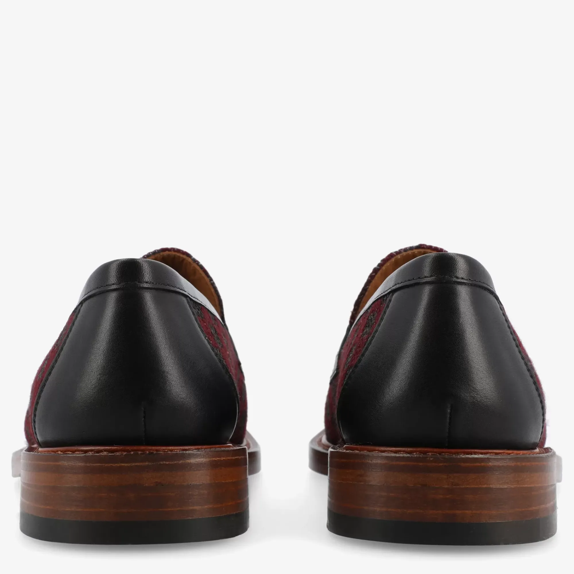 Cheap TAFT The Fitz Maroon Mens Loafers - Maroon Check |