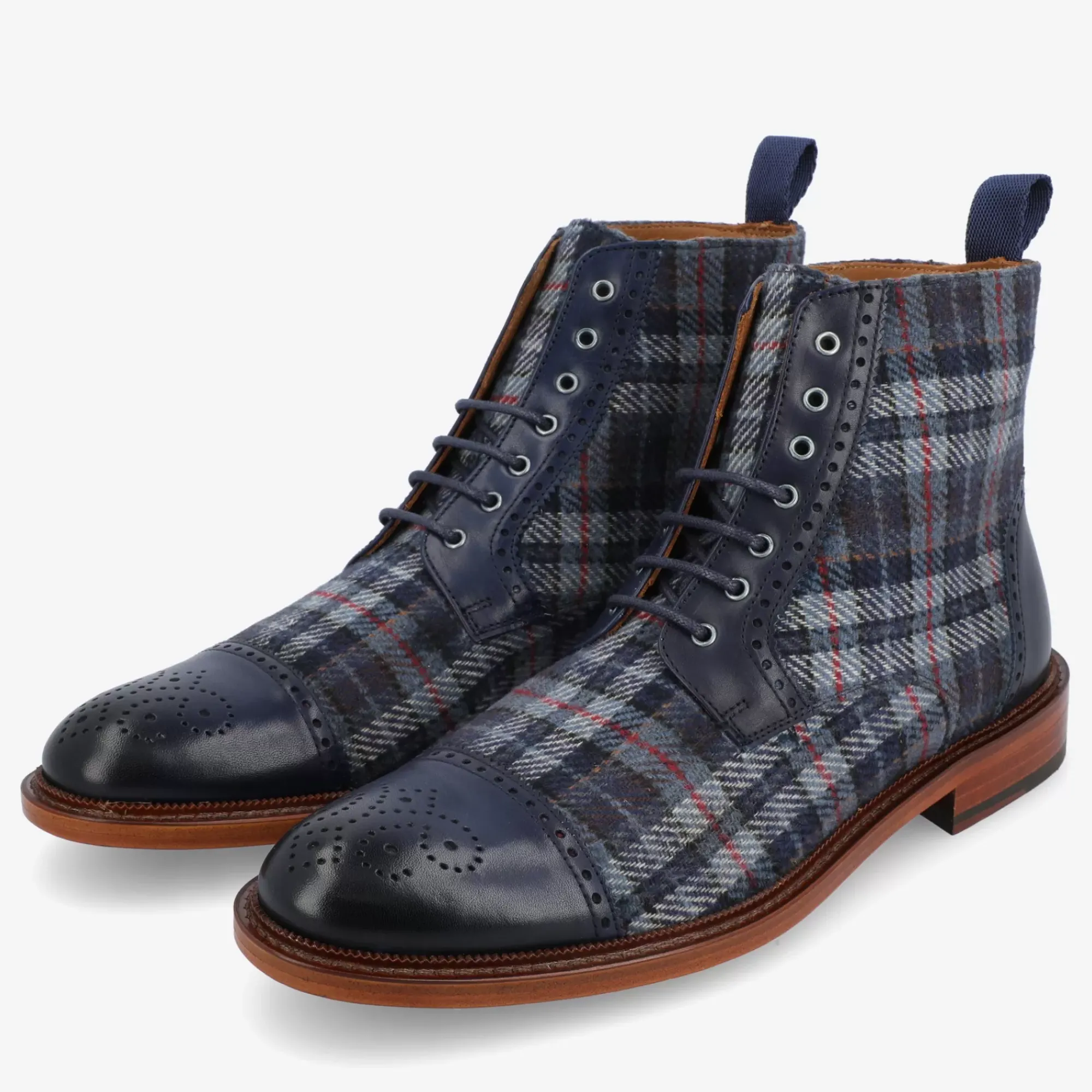 Fashion TAFT The Hamilton Boot In Blue Plaid |