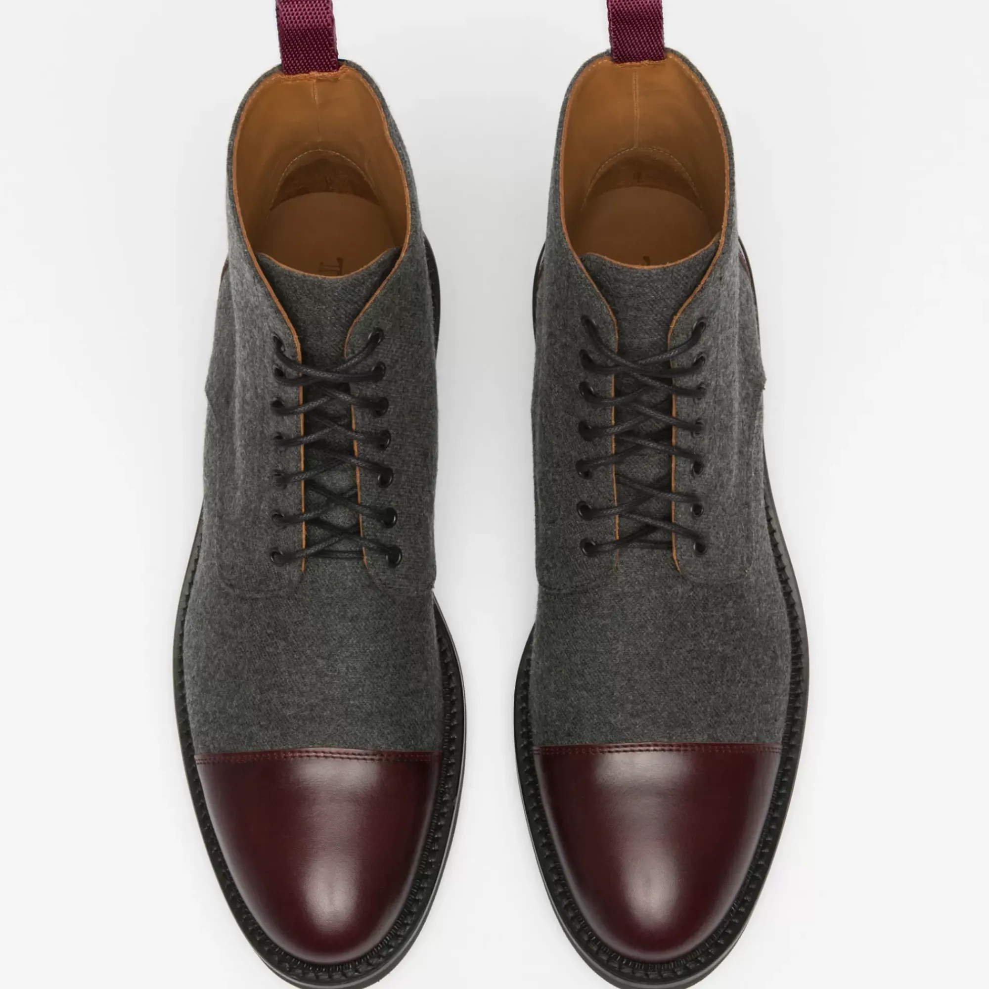New TAFT The Jack Boot - Grey / Oxblood Leather |