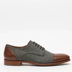 Shop TAFT The Jack Shoe - Grey/Brown Leather Shoes |