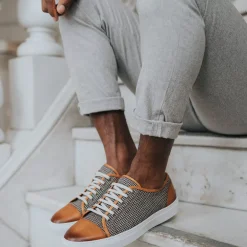Sale TAFT The Jack Sneaker - Honey/Houndstooth Sneakers |