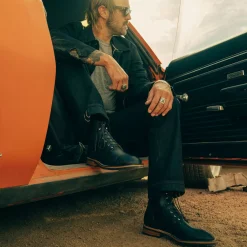 Cheap TAFT The Legacy Boot In Black Hatch - Reindeer Leather |