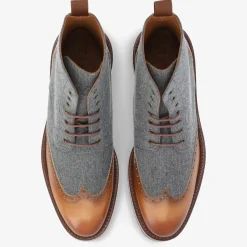 Store TAFT The Livingston Boot In Grey/Brown Wool Boots |