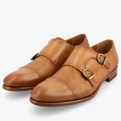 Shop TAFT The Lucca Double Monk Strap Shoe In Honey Floral |