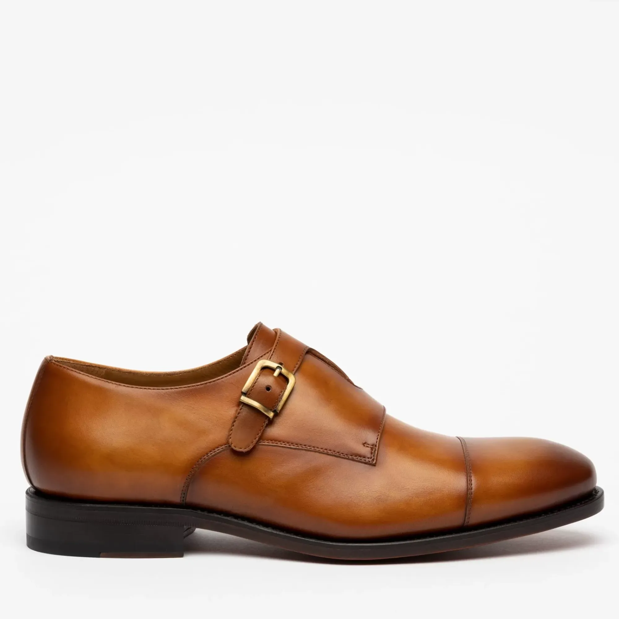 Clearance TAFT The Prince Shoe In Honey - Double Monk Strap |