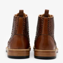 Best TAFT The Rome Boot In Woven - Leather Boots |