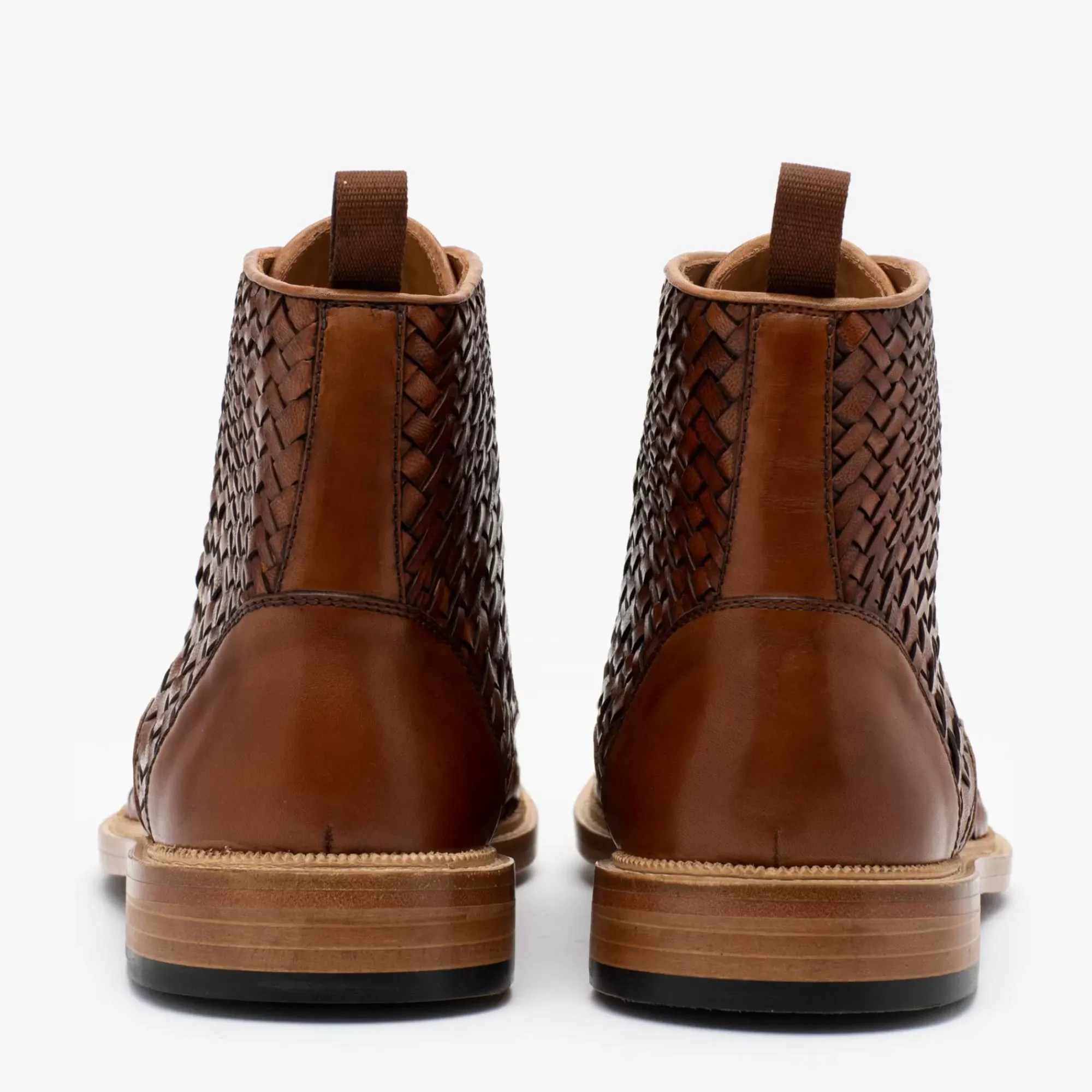 Best TAFT The Rome Boot In Woven - Leather Boots |