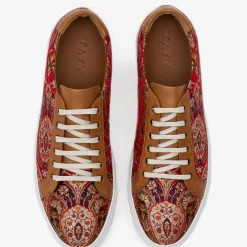 Outlet TAFT The Sneaker In Red Paisley - Unique Sneakers |