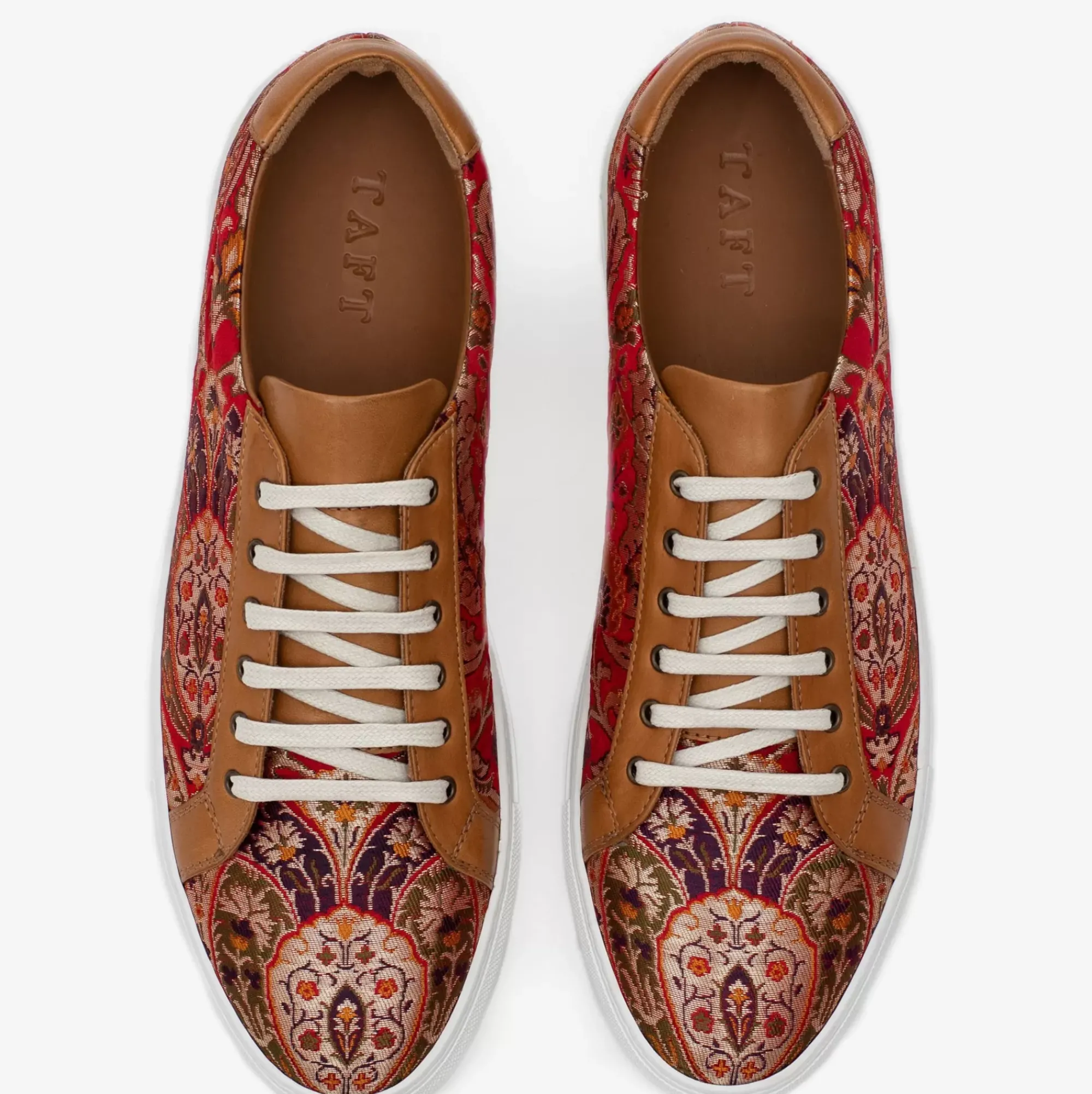 Outlet TAFT The Sneaker In Red Paisley - Unique Sneakers |