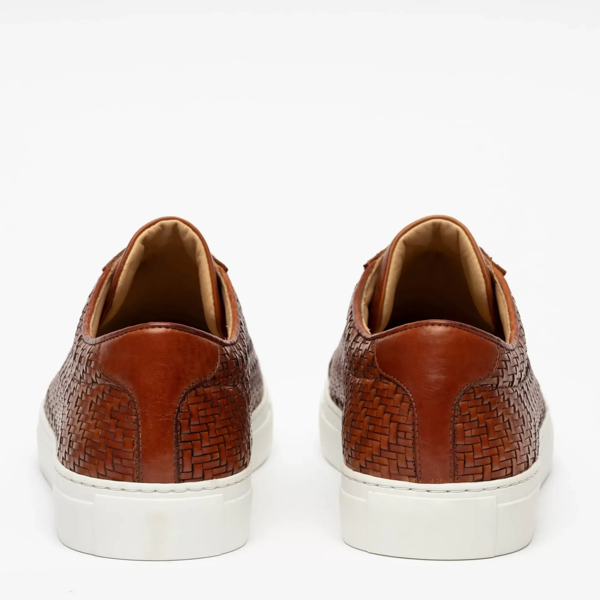 Store TAFT The Sneaker In Woven Brown Leather |