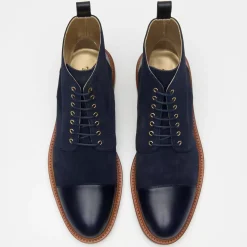 Online TAFT The Troy Boot - Navy Suede Boots |